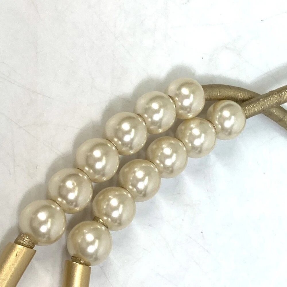 CHANEL 01C Faux pearl belt Leather Gold - Picture 7 of 12